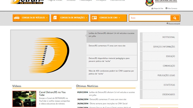 Detran/RS comemora 17 anos com novo site