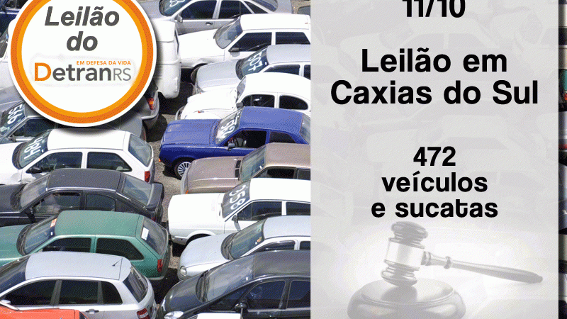 Serão ofertados 472 itens retidos nos depósitos do DetranRS