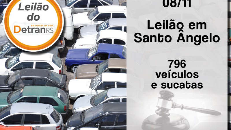Detran/RS promove leilão de veículos e sucatas em Santo Ângelo