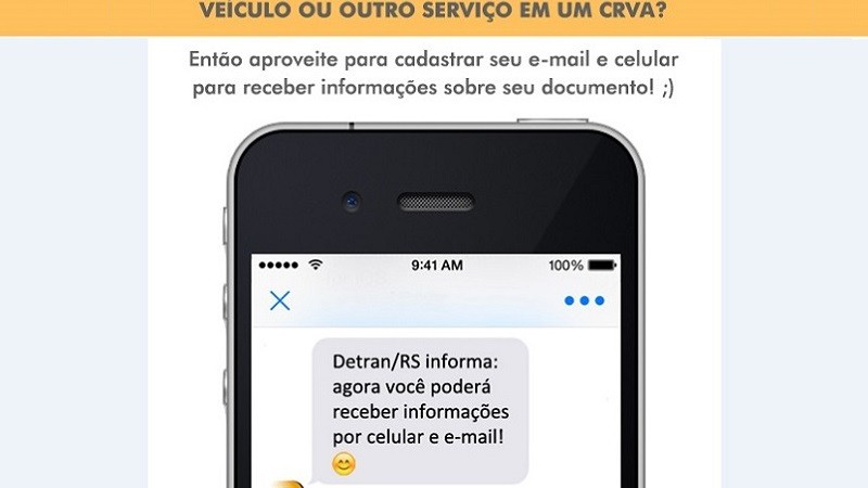 O proprietário de veículo que informar seu número de telefone celular e seu endereço de e-mail passa a receber informações sobre o andamento do documento