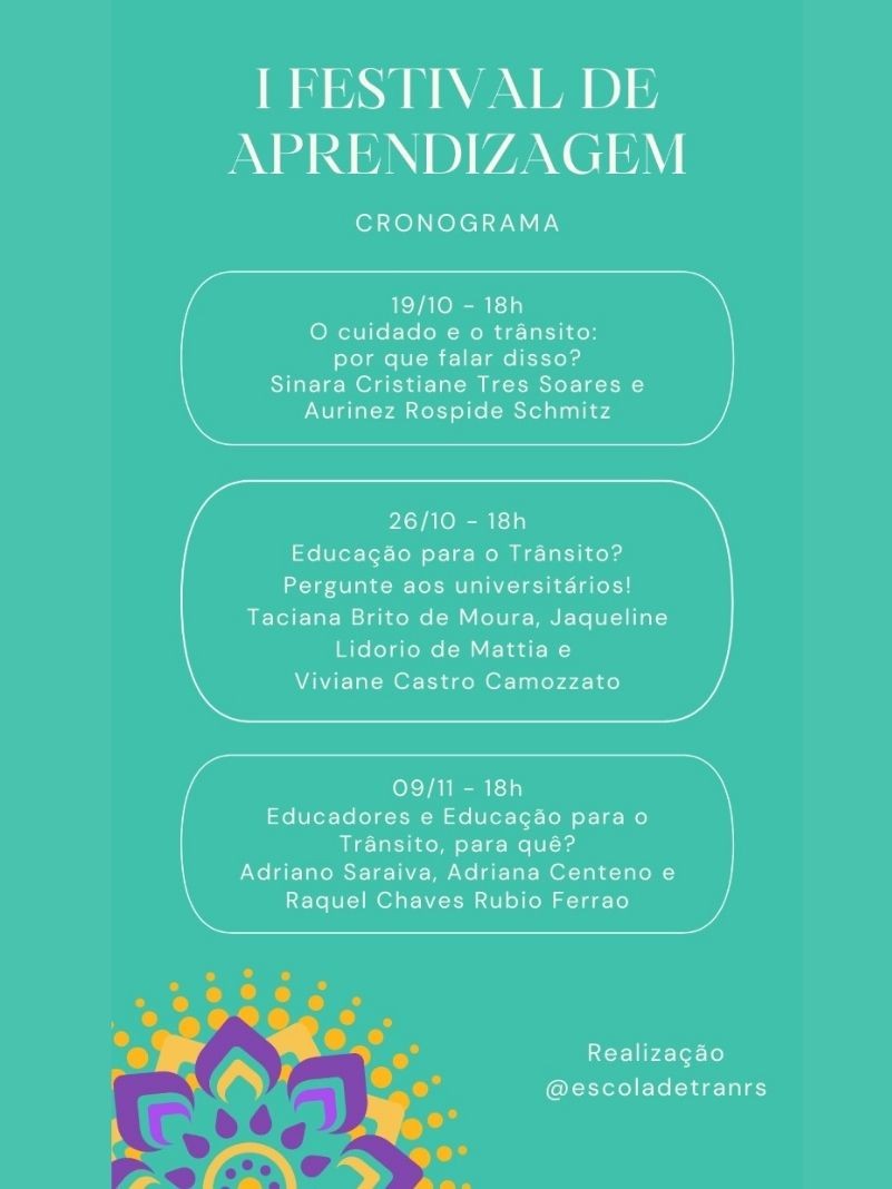 Card de divulgação da Live O cuidado e o trânsito: por que falar disso?