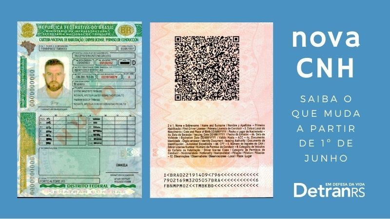 Card mostra frente e verso do novo modelo de CNH