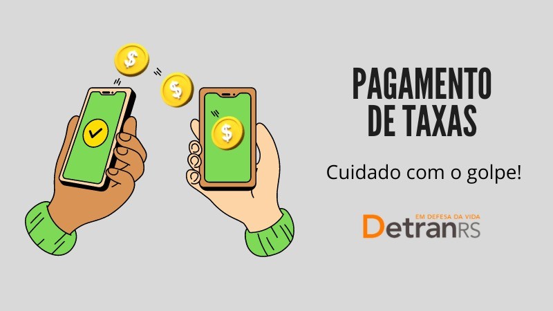 Arte com
Dois celulares onde é feito o alerta para o golpe do pagamento de taxas